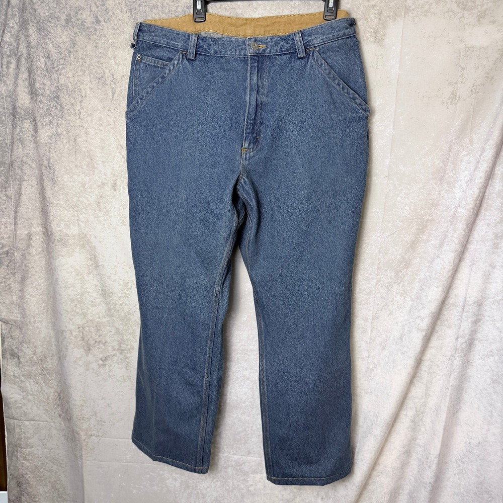 Duluth Trading Co Ballroom Carpenter Jeans Mens 40x30 Blue Denim Relaxed Fit